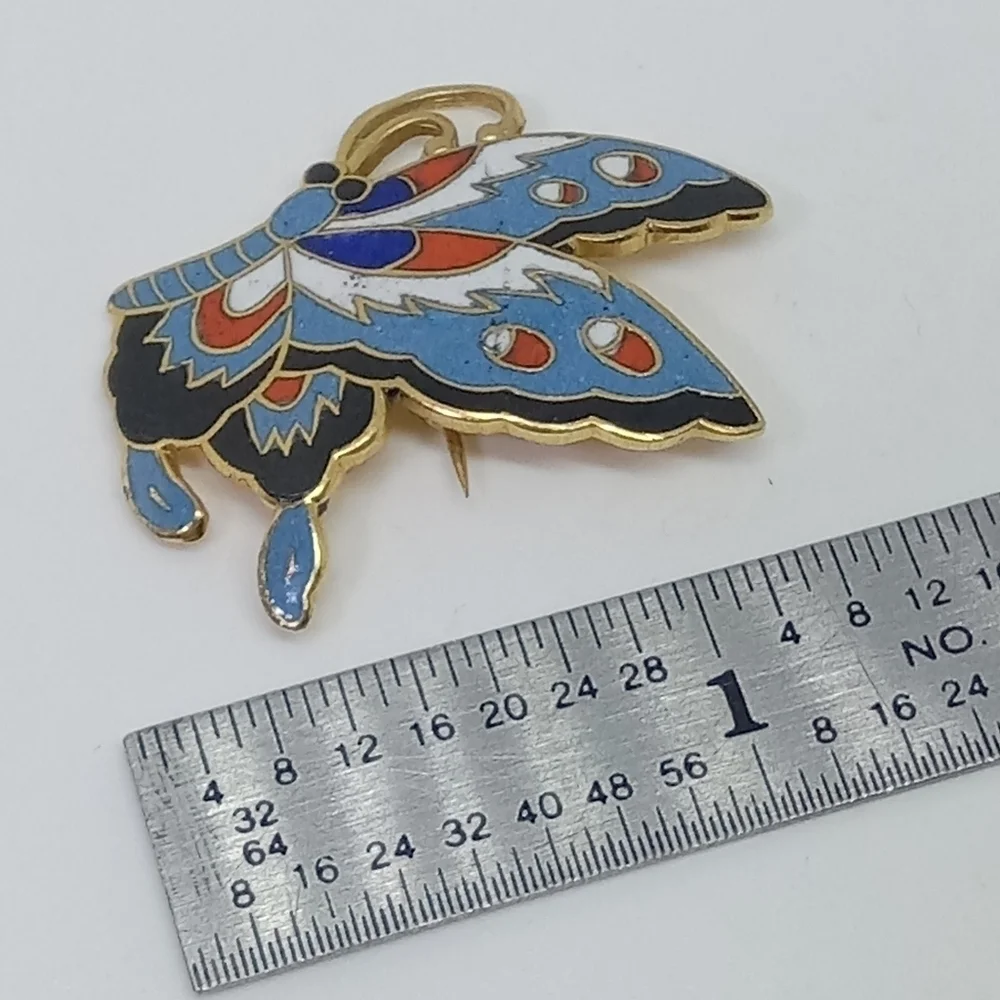 * vintage cloisonne small butterfly pin brooch